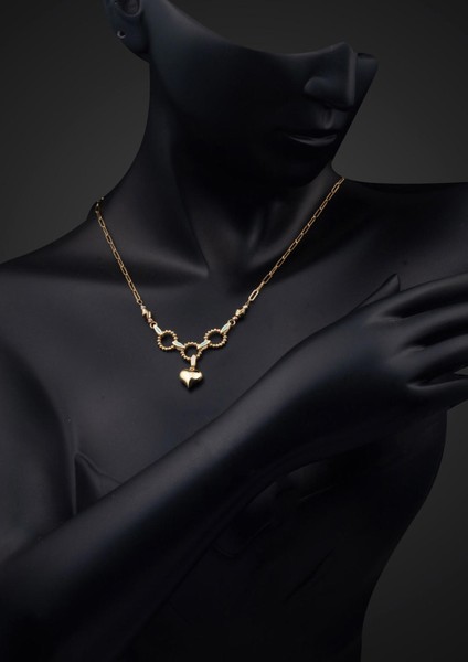 Kalp Figürlü 14 Ayar Altın Zincir Kolye fırsatları