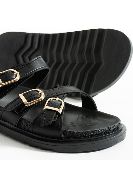 Fiona Kadın Düz Taban Toka Detaylı Konforlu Şık Tasarım Terlik - Sandalet fırsatları