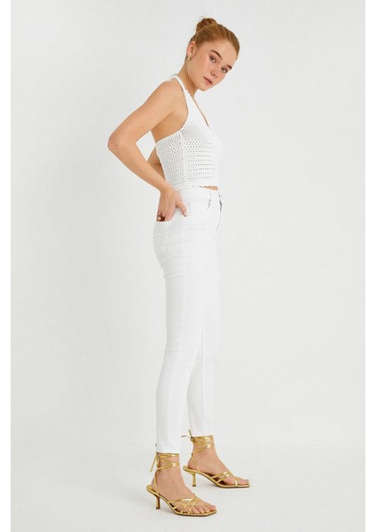 Kadın Beyaz Dar Paça Skinny Pantolon fiyatları