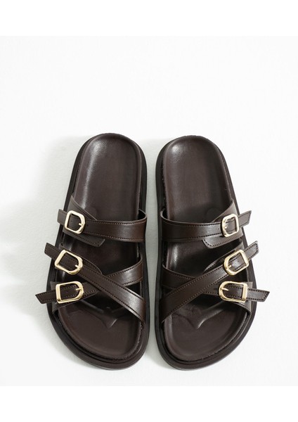 Fiona Kadın Düz Taban Toka Detaylı Konforlu Şık Tasarım Terlik - Sandalet fiyatları