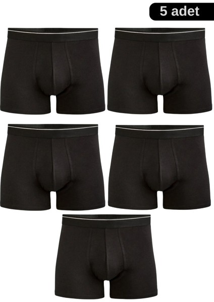 Erkek Likralı Pamuklu Boxer Özel Hijyenik Ambalajlı 5'li Paket