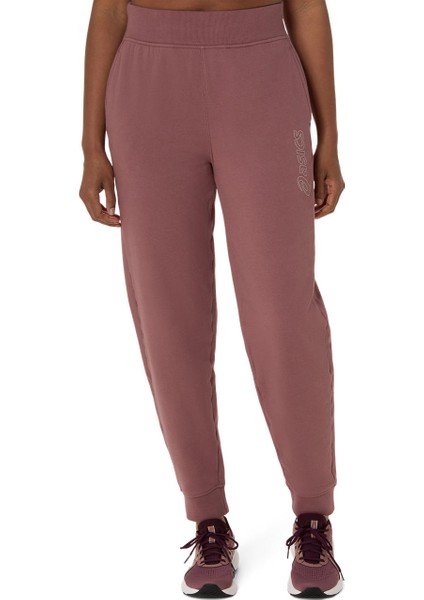 Asics Logo Sweatpant Kadın Bordo Eşofman Altı 2032C844-601