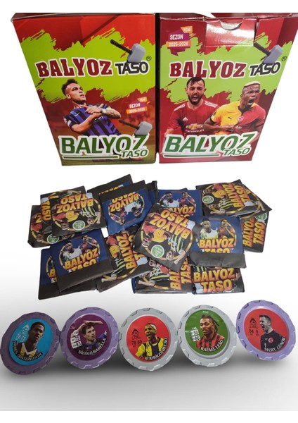 Balyoz Taso 50 Adet Futbolcu Tasoları | Hediye Paketinde ve Mini Oyuncak Hediyeli Oyun Seti fiyatları
