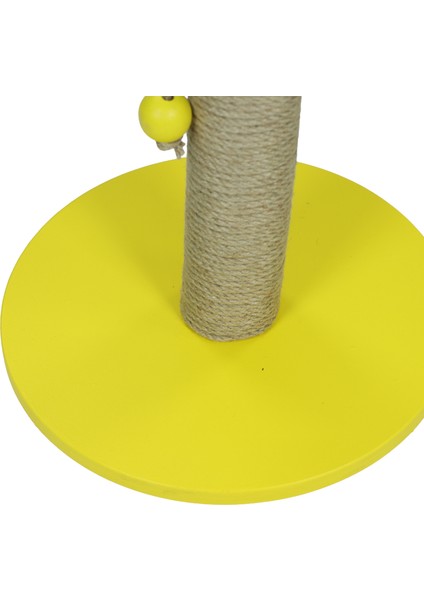 Sunny – Doğal Ahşap 50 cm Renkli Kapaklı Jüt Kedi Tırmalama Direği