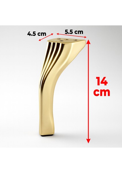 Mobilya Ayağı Ayakları Ünite Baza Koltuk Kanepe Sehpa Masa Tabure 14 cm Gold Altın Metal modelleri