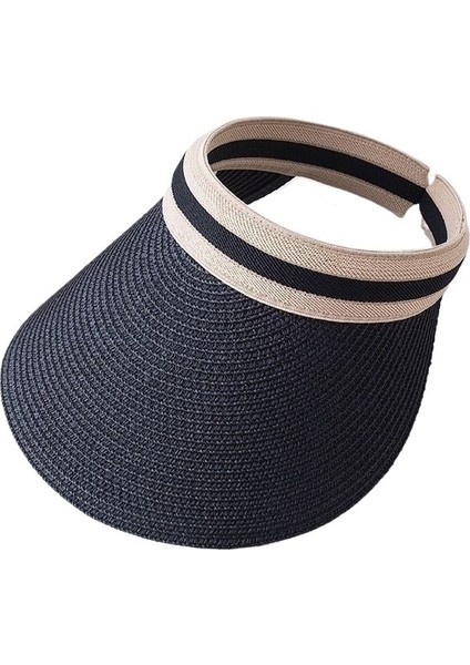 Kadınlar Için Raffia Hasır Şapka Yaz Küçük Güneş Şapkası Kafa Bandı Güneşlik Anti-Ultraviyole Güneş Şapkası (Yurt Dışından)