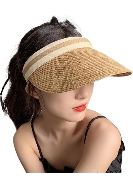 Kadınlar Için Raffia Hasır Şapka Yaz Küçük Güneş Şapkası Kafa Bandı Güneşlik Anti-Ultraviyole Güneş Şapkası (Yurt Dışından) fiyatları
