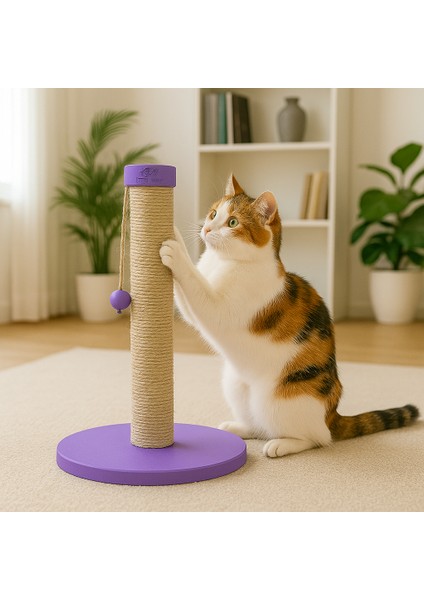 Orchid – Doğal Ahşap 50 cm Renkli Kapaklı Jüt Kedi Tırmalama Direği indirimleri