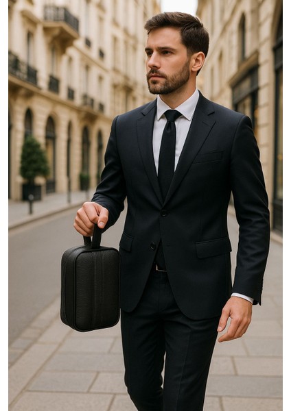 Çift Kulplu Deri Görünümlü Erkek El Çantası fiyatları