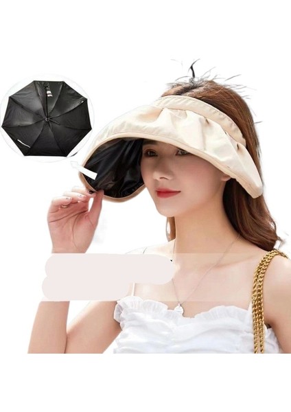 Yeni Katlanabilir Güneş Şapkası Siyah Plastik Kabuklu Güneş Şapkası Büyük Siperlikli Şık Tüm Uyumlu Boş Üst Güneş Şapkası Kadınlar Için (Yurt Dışından) fiyatları
