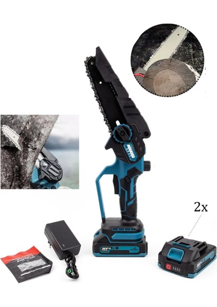 36V 5AH Dal Budama Ağaç Kesme Kömürsüz Motor Çift Bataryalı
