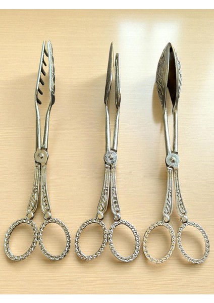 Lüks 3'lü Maşa Servis Sunum Seti Şık Sofralar Için Metal Servis Kaşığı/servis Maşası/servis Çatalı