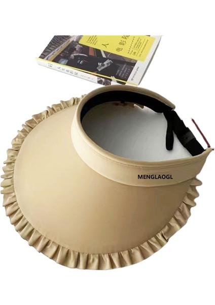 Kadınlar Için Yazlık Anti-Ultraviyole Yeni Stil Buz Ipek Güneş Şapkası Boş Üst ve Geniş Siperlikli Güneş Şapkası (Yurt Dışından)