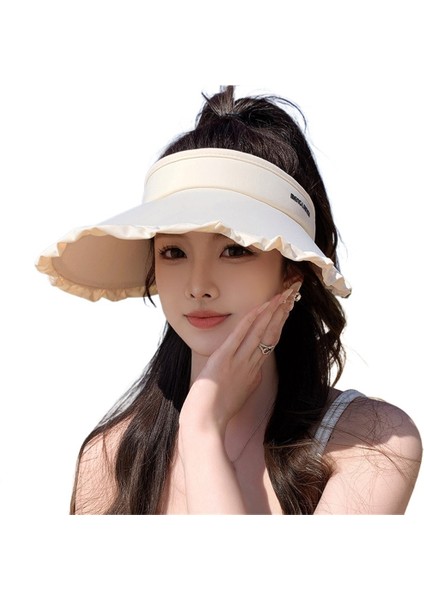 Kadınlar Için Yazlık Anti-Ultraviyole Yeni Stil Buz Ipek Güneş Şapkası Boş Üst ve Geniş Siperlikli Güneş Şapkası (Yurt Dışından) fiyatları