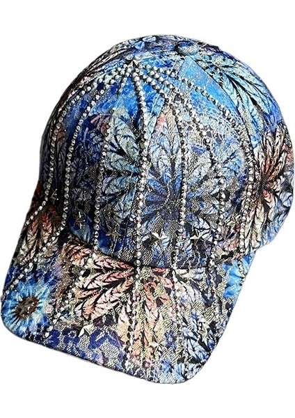 Çiçekli Elmas Şapka Renkli Baskı Elmas Harfli Beyzbol Şapkası Yeni Beyzbol 56-58CM (Yurt Dışından)