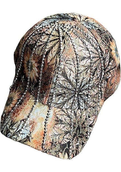 Çiçekli Elmas Şapka Renkli Baskı Elmas Harfli Beyzbol Şapkası Yeni Beyzbol 56-58CM (Yurt Dışından)