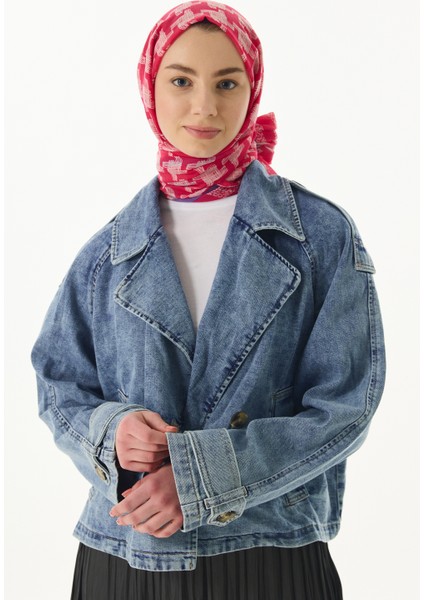 Misty Çizgi Desen Fuşya Pamuklu Şal indirimleri