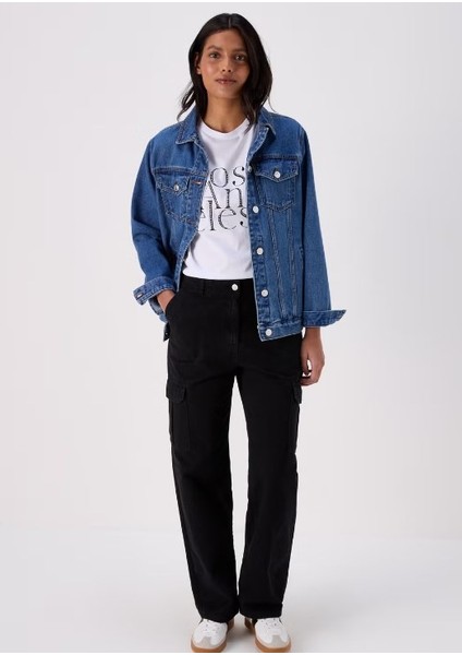 Moda Kadın Beyaz Los Angeles Baskılı Kısa Kollu Rahat Kesim Tişört – Günlük ve Şık Kombinlere Uygun modelleri