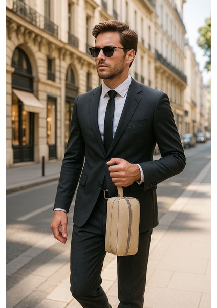 Çift Kulplu Deri Görünümlü Erkek El Çantası fiyatları