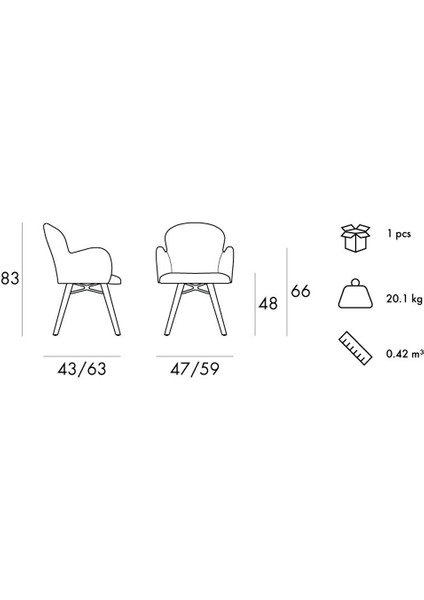 Hera Vito Kollu Sandalye