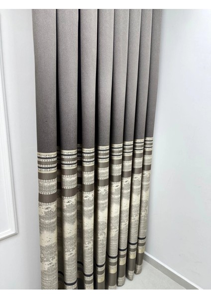 Nivemeshome Urla V-5302 Toprak 1/3 Sık Pileli Fon Perde Apm