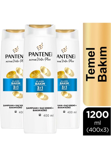 Temel Bakım 3'ü 1 Arada Şampuan 400 ml x 3 Adet