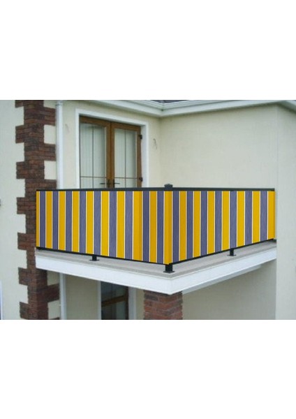 Balkon Demir Perdesi Bağcıklı Sarı Gri Ölçü Seçenekli