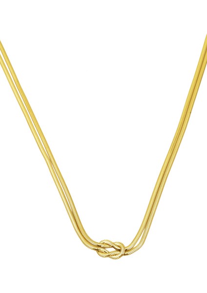 Düğümlü Balıksırtı 14 Ayar Altın Zincir Kolye