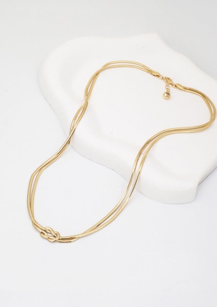 Düğümlü Balıksırtı 14 Ayar Altın Zincir Kolye modelleri