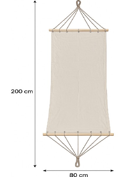 Tek Kişilik Kumaş Hamak Dayanıklı Yıkanabilir Bahçe Hamağı 95X180 cm