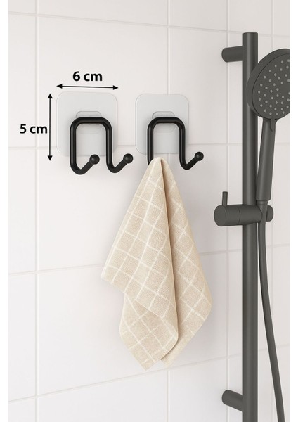 2 Adet Yapışkanlı Çift Kancalı Banyo Mutfak Askısı Metal Askılık Duvar Askı Organizer fiyatları