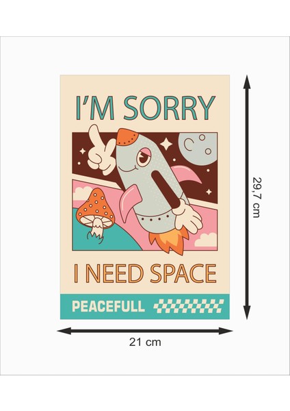 Collage I Need Space Dekoratif Retro Ahşap Poster fiyatları