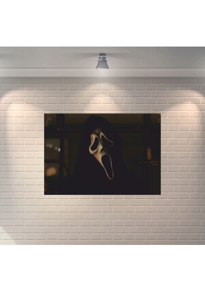 Çığlık Maske Dekoratif Ahşap Poster