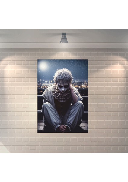 Palyaço Üzgün Dekoratif Ahşap Poster