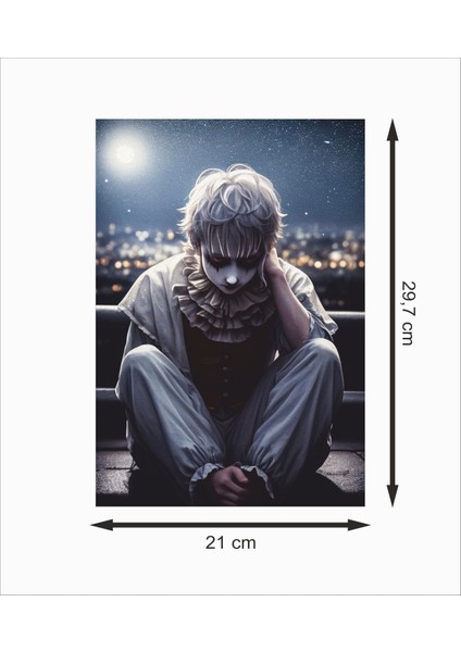 Palyaço Üzgün Dekoratif Ahşap Poster fiyatları