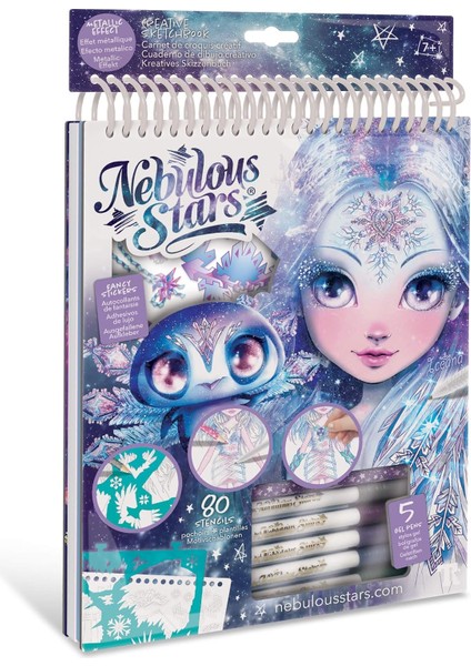 Nebulous Stars Iceana Boyama Kitabı (60 Sayfa) ve 5 Adet Metalik Renk Boya Seti