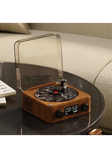 Nostaljik Bluetooth Hoparlör - Gece Lambası Bt-Sd-Aux + Pikap Görünümlü Bluetooth Hoparlör+ Dalga Sesi Modlu