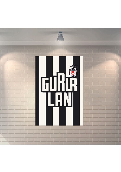Beşiktaş Gururlan Siyah Beyaz Dekoratif Ahşap Poster