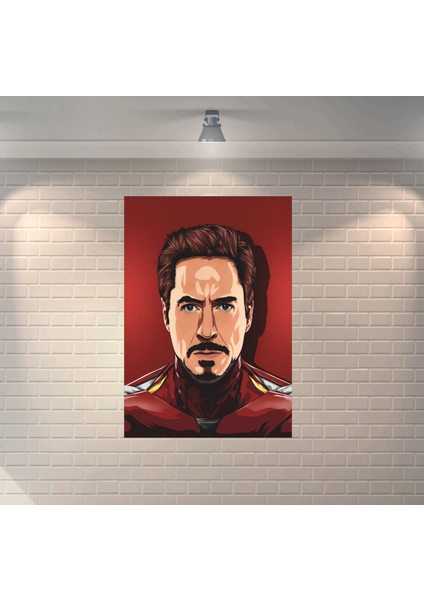 Iron Man Demir Adam 1 Dekoratif Retro Ahşap Poster