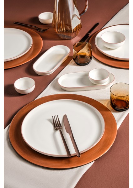 Moderna 14 Parça 6 Kişilik Kahvaltı Takımı Mat Bronz File
