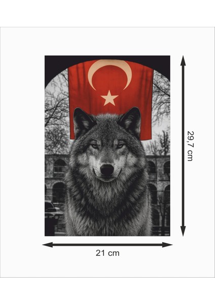 Türk Bayrağı Kurt Ülkücü Dekoratif Ahşap Poster fiyatları