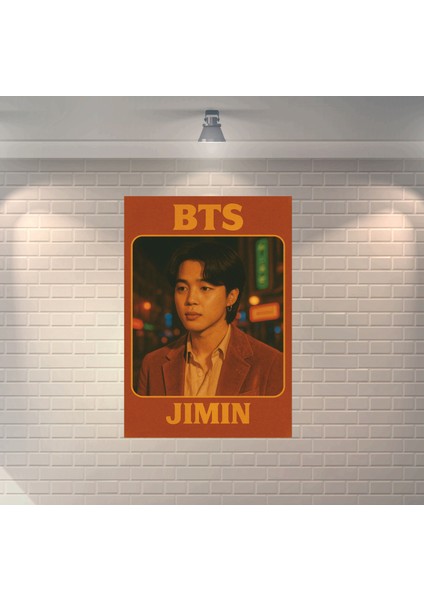 Bts Jimin Dekoratif Retro Ahşap Poster