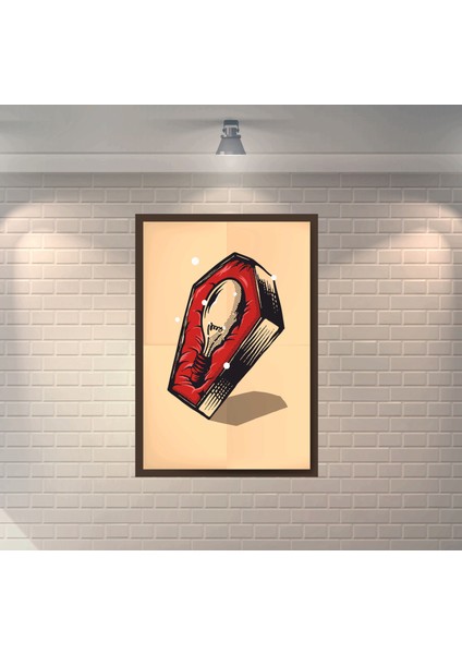 Ampul Çerçeve Görünümlü Dekoratif Retro Ahşap Poster