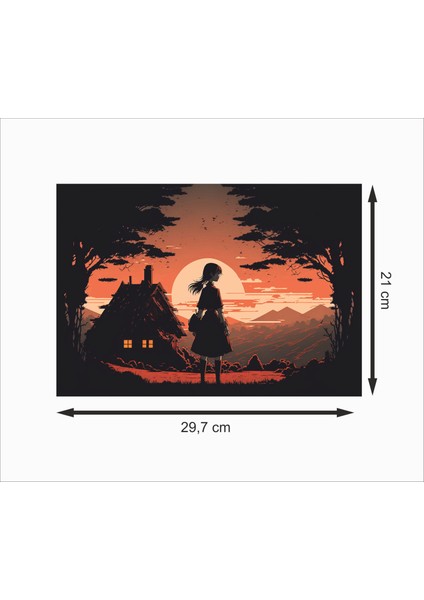 Anime Gün Batımı Dekoratif Ahşap Poster fiyatları