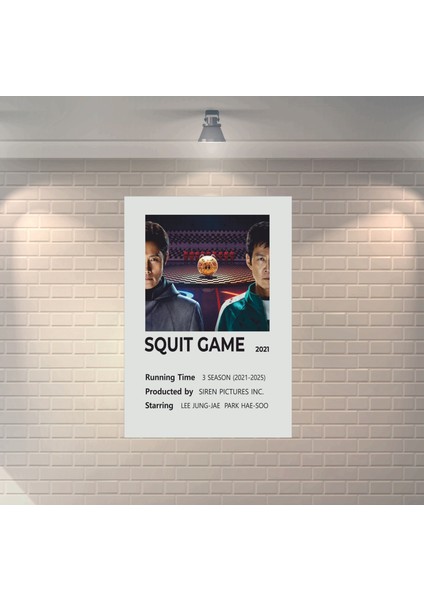 Squid Game Dizi Afişi Çerçevesiz Dekoratif Ahşap Poster