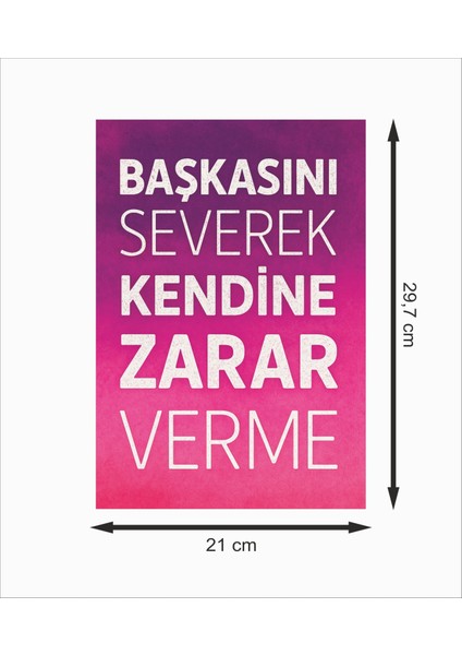 Başkasını Severek Kendine Zarar Verme Dekoratif Retro Ahşap Poster fiyatları