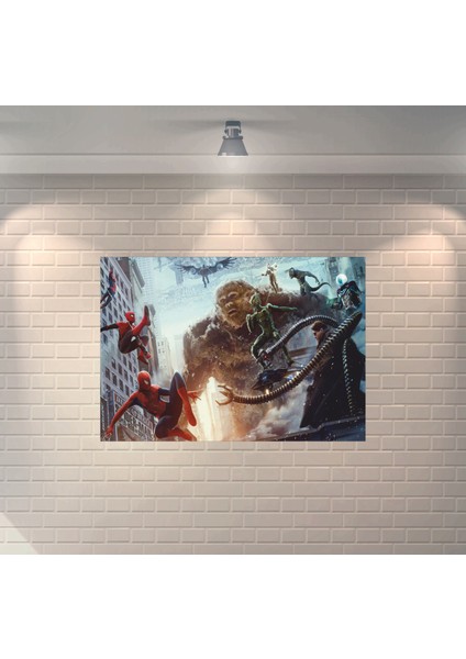 Örümcek Adamlar Kötülere Karşı Dekoratif Ahşap Poster