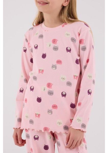 Kız Çocuk Kaşkorse Pijama Takım, %95 Pamuk %5 Elastan fırsatları