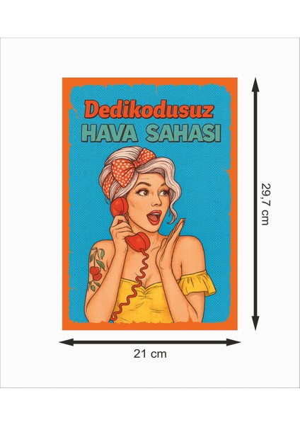 Dedikodusuz Hava Sahası Pop Art Dekoratif Retro Ahşap Poster fiyatları