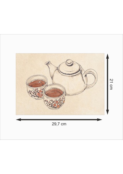 Çay Çaydanlık Çay Saati Dekoratif Retro Ahşap Poster fiyatları
